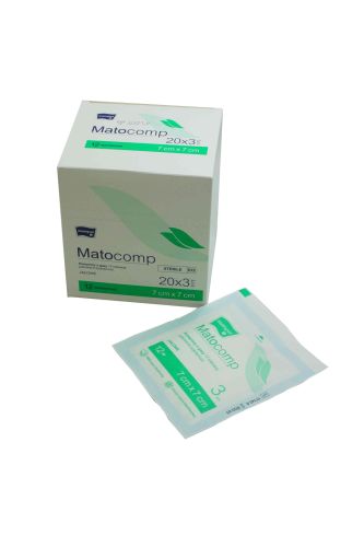 Kompresy jałowe Matocomp matopat, 12 warstwowe, 17 nitkowe, 7 x 7 cm