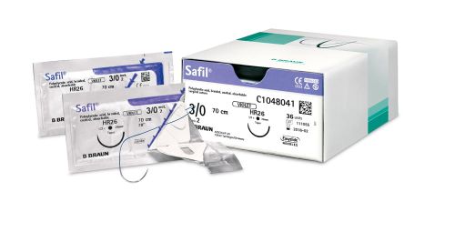 BRAUN Safil Nici wchłanialne chirurgiczne 5-0 HR22 70 cm 1 szt. - Szew do zamykania tkanek miękkich