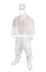 Protective coverall size M/L 50g/m2 thick with cap and shoe covers