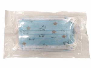 Children's protective masks blue with patterns 10 pcs. (size S)