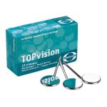 TOPvision #5 dental mirror (24 mm) 12 pcs - Flat anterior rhodium plated