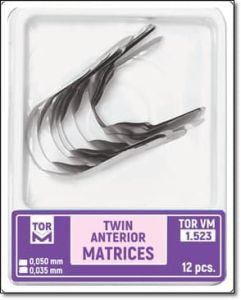 Dvojité predné matrice (1.523) 12 ks Malé (0,05 mm) - Dvojité matrice na rekonštrukciu predných zubov