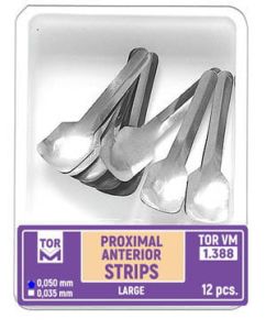 Proximal Anterior Strips (1.388) 12 pcs. (large) 9/0.05 - Spoon matrices for anterior teeth reconstruction
