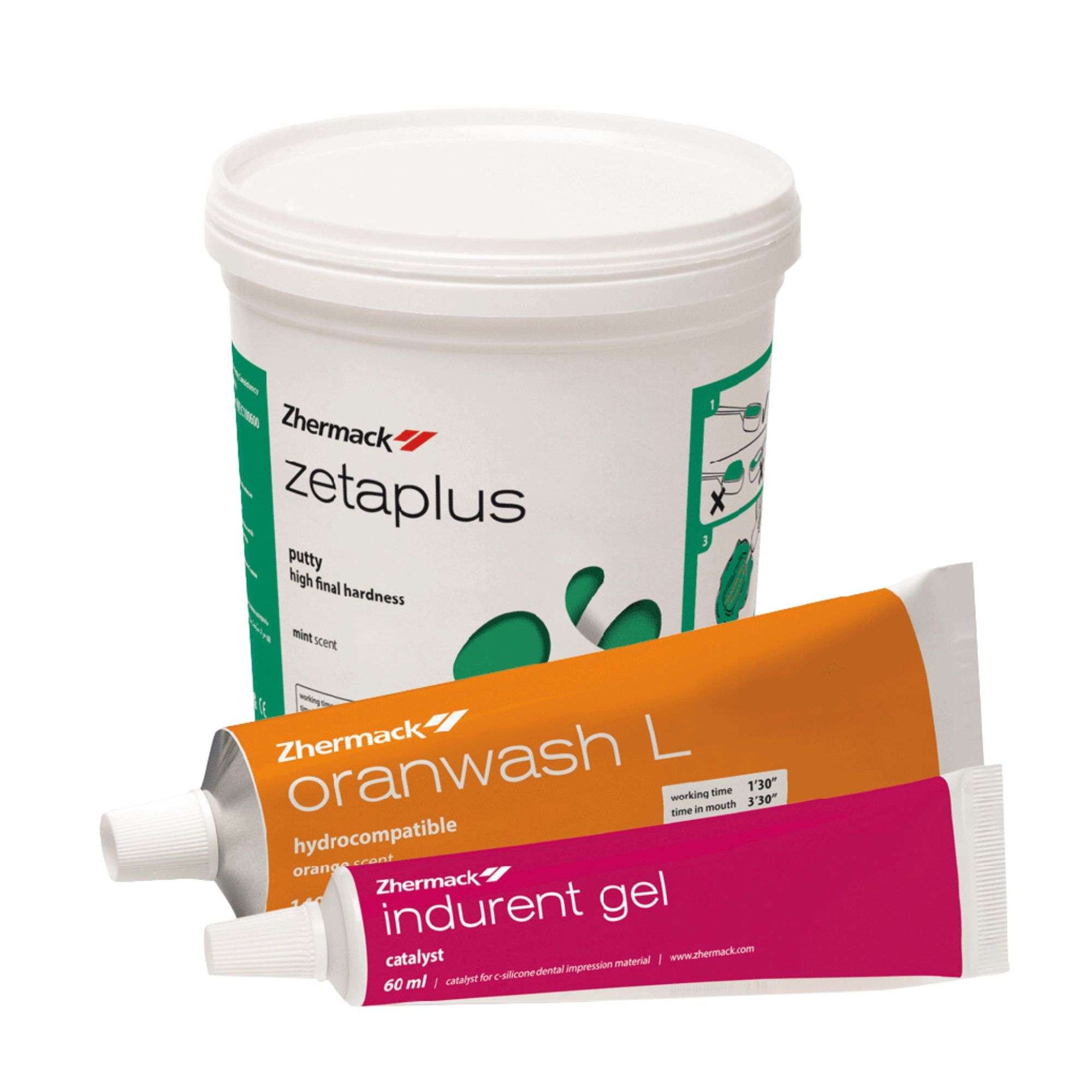 thumbnail image 2 of Zhermack Zetaplus Dental Impression Kit – Putty 900ml, Oranwash 140ml, Catalyst 60ml 2 of 6