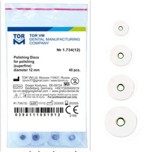 TOR VM Polishing discs 14 mm SuperFine (white), 40 pcs.