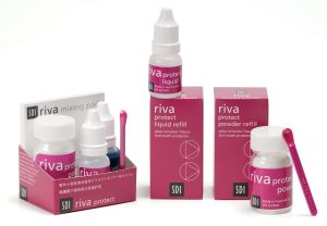 Riva Protect Pink Powder 15 g + Liquid 10 g + Conditioner 10 g - Glasionomerzement für Fissuren und Fissuren