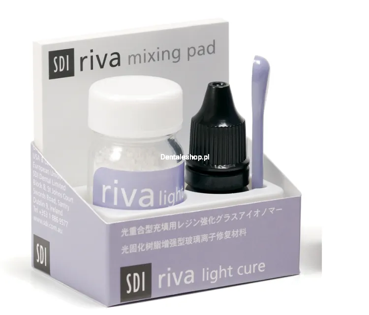 SDI Riva Light Cure Proszek 15g + Płyn 8g A2 - Cement glasjonomerowy modyfikowany żywicą