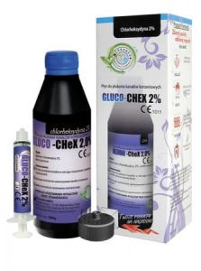 Gluco Chex 2% 400 g - Tekutina na výplach koreňových kanálikov (chlórhexidín diglukonát)