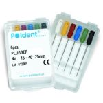 Steel gutta-percha pluggers 6 pcs. - For vertical (apical) condensation of gutta-percha